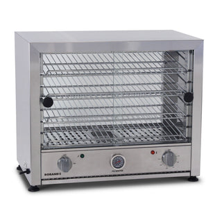 Pie and Food Warmer Hinged Glass Door with Internal Light - 50 Pies- Roband RB-PM50L