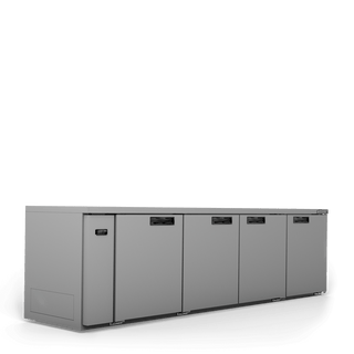 Williams Boronia - Four Door Black Colorbond Remote Back Bar Counter Display Refrigerator HB4RSB
