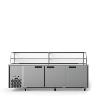 Williams Jade Sandwich - Three Door Stainless Steel Prep Counter Refrigerator With Blown Air Well - Without Canopy HJ3SCBASS-000-N