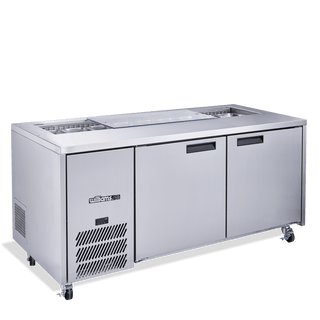 Williams Jade Sandwich - Two Door Stainless Steel Prep Counter Refrigerator With Blown Air Well - Without Canopy HJ2SCBASS-000-N