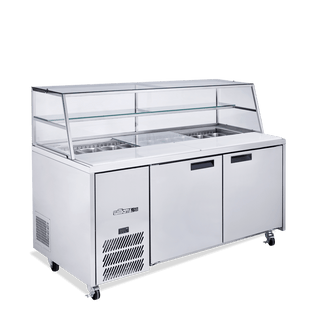 Williams Jade Sandwich - Two Door Stainless Steel Prep Counter Refrigerator With Blown Air Well HJ2SCBASS