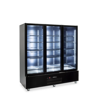 Williams Quartz Star - Three Door Black Colorbond Upright Display Refrigerator HQS3GBHC