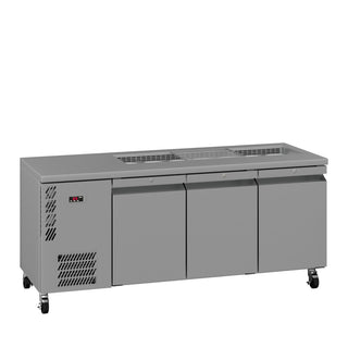 Williams Opal - Three Door Stainless Steel Under Counter Refrigerator With Blown Air Well HO3USSBA