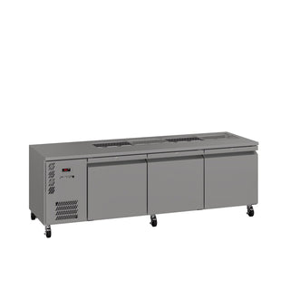 Williams Emerald - Three Door Stainless Steel Under Counter Refrigerator With Blown Air Well HE3USSBA