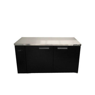 Williams Boronia - Two Door Black Colorbond Remote Back Bar Counter Display Refrigerator HB2RSB