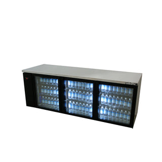 Williams Boronia - Three Door Black Colorbond Remote Back Bar Counter Display Refrigerator HB3RGB