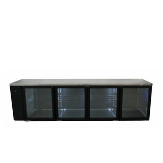 Williams Boronia - Four Door Black Colorbond Remote Back Bar Counter Display Refrigerator HB4RGB
