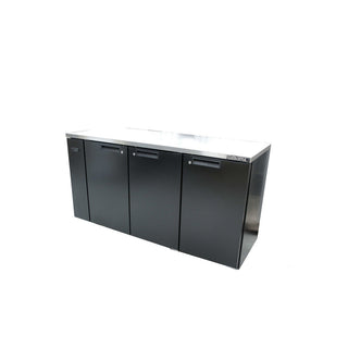 Williams Cameo - Three Door Black Colorbond Remote Back Bar Counter Display Refrigerator HC3RSB