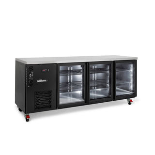 Williams Cameo Mini 3 Glass Door Back Bar Fridge - Black HCM3UGBHC