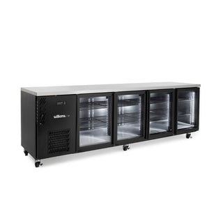 Williams Cameo Mini 4 Glass Door Back Bar Fridge - Black HCM4UGBHC
