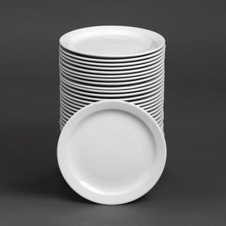 Bulk Buy Olympia Athena Narrow Rimmed Plates 226mm (36 Pack) - S753