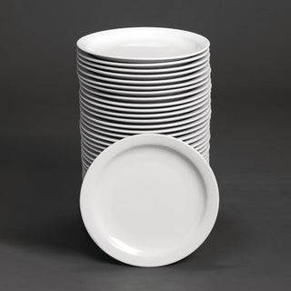 Bulk Buy Olympia Athena Narrow Rimmed Plates 254mm (36 Pack) - S754