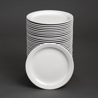 Bulk Buy Olympia Athena Narrow Rimmed Plates 284mm (36 Pack) - S755
