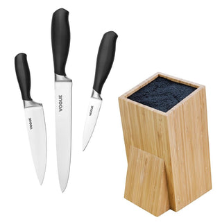 Prep Like a Pro 3-Piece Knife Set with Knife Block- Vogue SA645