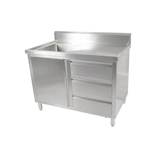 Modular Systems SC-6-H Cabinet with Sink - 1200-2100MM Width - Left/Right Sink