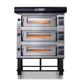 Moretti Forni Amalfi Triple Deck Oven on Stand - 18 x 35cm Pizza - Chamber Size 950w x 735d x 180h mm