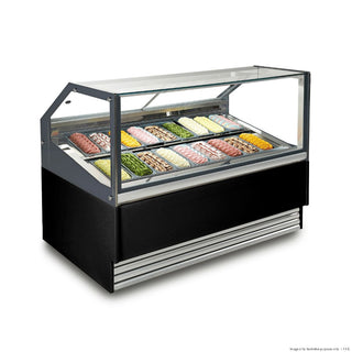Gelato Ice Cream Display 18 Pan 173cm 10Amp