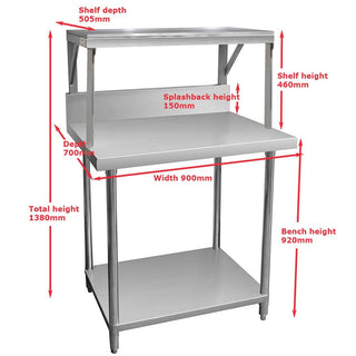 Heavy Duty Salamander Bench With Shelf Braces - Modular Systems SMB-7-0900