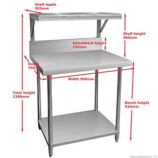 Modular Heavy Duty Salamander Bench With Shelf Braces - Modular Systems SMB-8-1200