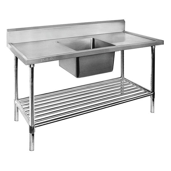 Single Centre Sink Bench & Pot Undershelf- Modular Systems SSB6-1500C/A