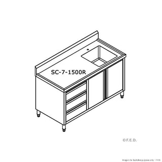 2NDs: CABINET WITH RIGHT SINK -SA15- Modular Systems SC-7-1500R-H-SA15-1