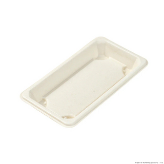 PakMax 6.5"x4.5"x0.8" Sugarcane Sushi Tray - ST-08