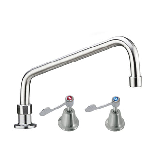 3Monkeez Stainless Steel Bench Mount and Basin Stops with 12" Spout - T-3MHS12