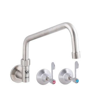 3Monkeez Stainless Steel Wall Stops and Elbow with 12" Spout - T-3MCW12