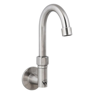 3Monkeez Stainless Steel Wall Elbow with 7" Gooseneck Swivel Spout - T-3MWEG07