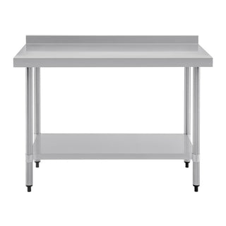 Stainless Steel Prep Table with Splashback- Vogue T379