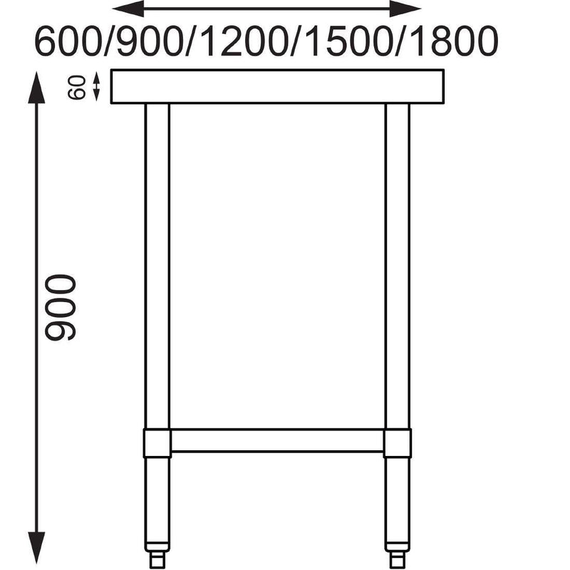 Stainless Steel Prep Table- Vogue T389