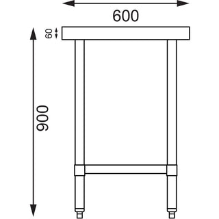 Stainless Steel Prep Table- Vogue T389