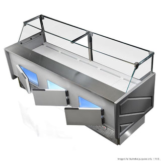 by FHE Serie Mr 2480Mm Wide Deli Display With Storage And Castors - TECNODOM TDMR-0925