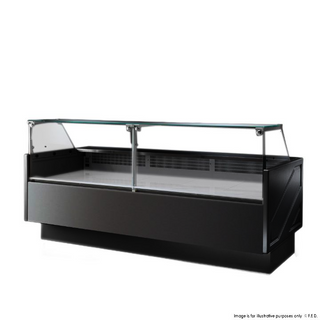 Serie MR Black 2480mm Wide Deli Display with Storage and Castors - TECNODOM TDMR-0925B