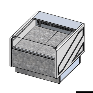 Tecondom Square Deli , Poultry & Meat Display Add On Units 900mm Depth Storage Surface - TDMR-0910SELF