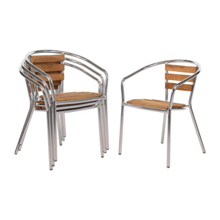 Aluminium & Ash Chairs (Pack of 4)- Bolero U421