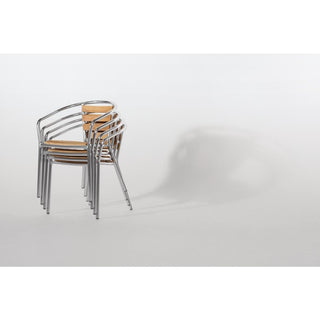 Aluminium & Ash Chairs (Pack of 4)- Bolero U421