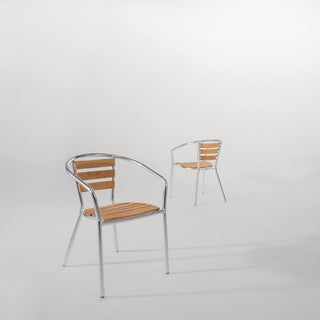 Aluminium & Ash Chairs (Pack of 4)- Bolero U421