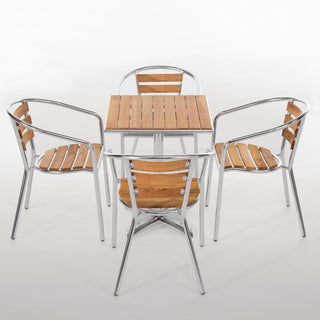 Aluminium & Ash Chairs (Pack of 4)- Bolero U421