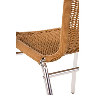 Natural Wicker Chair with Aluminium Frame (Pack 4)- Bolero U422