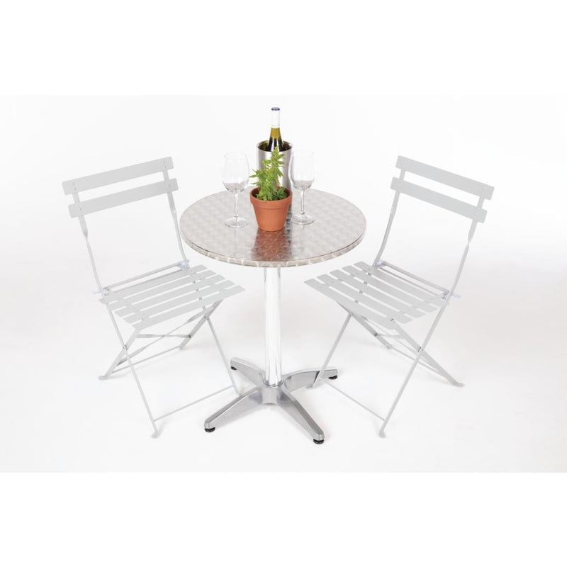 Round Bistro Table Stainless Steel 600mm- Bolero U425