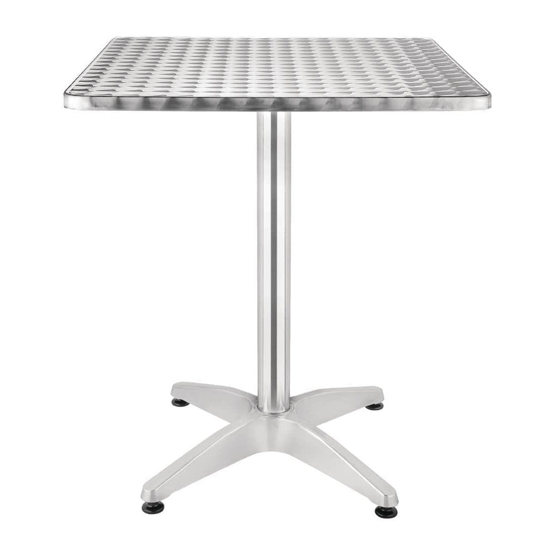 Square Bistro Table Stainless Steel 600mm- Bolero U427