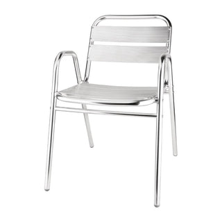 Aluminium Stacking Chairs Arched Arms (Pack of 4)- Bolero U501