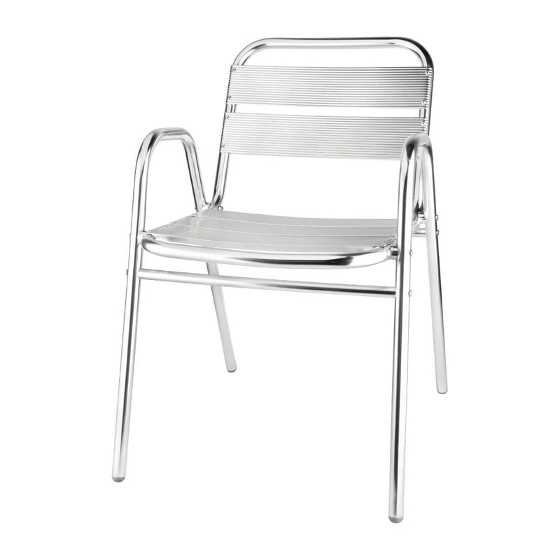 Aluminium Stacking Chairs Arched Arms (Pack of 4)- Bolero U501