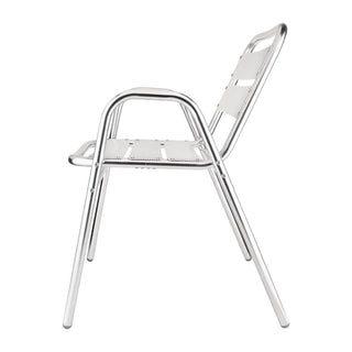 Aluminium Stacking Chairs Arched Arms (Pack of 4)- Bolero U501