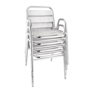 Aluminium Stacking Chairs Arched Arms (Pack of 4)- Bolero U501