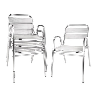 Aluminium Stacking Chairs Arched Arms (Pack of 4)- Bolero U501