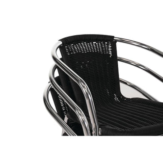 Black Wicker Chair with Aluminium Frame (Pack 4)- Bolero U507