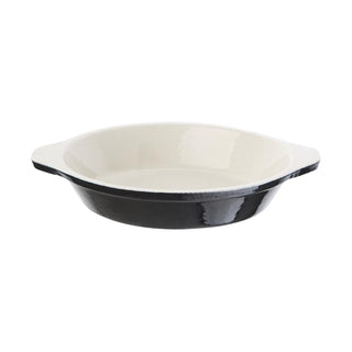 Vogue Black Round Cast Iron Gratin Dish 400ml - U561