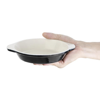 Black Round Cast Iron Gratin Dish 400ml- Vogue U561